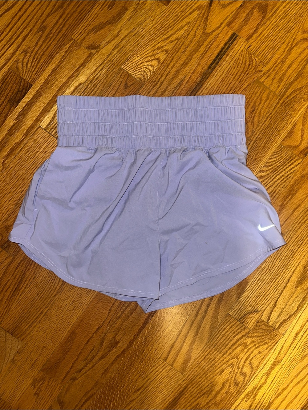 Nike Women's Lavender Smocked Waist Athletic Shorts